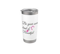 Be Your Own Kind of Beautiful Sign Hot Pink Heart Butterfly Vaso térmico de acero inoxidable de doble pared