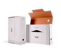 Be Your Packer 200 Cajas Archivo Definitivo A4 de Cartón Blanco Plegables y Automontables | Caja Archivadora Documentos Blanca | Organizador de Documentos A4 en vertical y horizontal | 35x25x10 cm