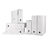 Be Your Packer 40 Cajas Archivo Definitivo A4 de Cartón Blanco Plegables y Automontables | Caja Archivadora Documentos Blanca | Organizador de Documentos A4 en vertical y horizontal | 35x25x10 cm