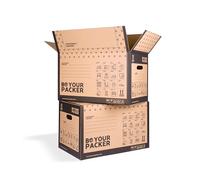 Be Your Packer | Cajas de Mudanza Medianas 50x30x30 cm | Cajas de Embalaje con Asas | Mudanza y Almacenaje de Libros, Ropa, Platos o Vasos | Fabricadas con Cartón Resistente en España | Pack de 20
