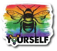 Be Yourself - Adhesivo impermeable de 5 pulgadas para ventana de pared, coexistir diversidad, igualdad, feminista, derechos humanos, progreso, fuerte, libertad, amor, poder, relación americana, arco iris, valiente, orgullo no binario, CS1562-2PK