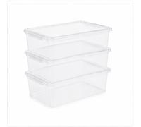 Bea Clearbox Set 3x11L Caja de Almacenamiento Transparente con Tapa KEEPER