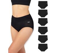 BEA Pack de 6 Bragas Altas de Mujer de Bambú - Braga Faja Reductora Supersuave, Transpirable y con Ligero Efecto Moldeador del Abdomen