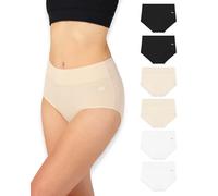 BEA Pack de 6 Bragas Altas de Mujer de Bambú - Braga Faja Reductora Supersuave, Transpirable y con Ligero Efecto Moldeador del Abdomen