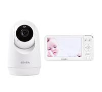 BÉABA, Babyphone Cámara Zen Plus 2 - Cámara 360°, Pantalla HD 5", visión nocturna, Talkie-Walkie, Termómetro, 8 Canciones de cuna, Alcance 300 m, Autonomía 20 h, 4 Cámaras Conectables, Blanco