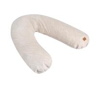 BÉABA, Big Flopsy, Cojin Lactancia, Almohada de Maternidad y Embarazada, Multifuncional, Adecuada para Dormir/Amamantar, Soporte, Hipoalergénica, Confort, Noche Tranquila, Lino, Oekotex, Beige