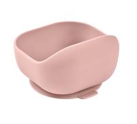 BÉABA Bol de Silicona con Ventosa, Cuenco para Bebés y Niños, Antideslizante, Antivuelco, Se adhiere a la perfección a la mesa y bandeja de la trona, Microondas, Comida Infantil, Rosa