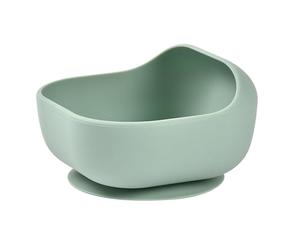 BÉABA, Bol de Silicona con Ventosa, Cuenco para Bebés y Niños, Antideslizante, Antivuelco, Se adhiere a la perfección a la mesa y bandeja de la trona, Microondas, Comida Infantil, verde salvia