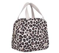 BÉABA, Bolsa isotérmica para comidas de bebé/niños, Lunchbox, Mantiene caliente/frío, Gran capacidad 5L, Tejido impermeable, Bolsillo delantero, Material flexible, Leopard Clay
