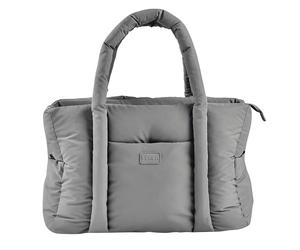 Béaba, Bolso Cambiador para Bebé, Ultra práctico, 10 Bolsillos Interiores y Exteriores, Enganche Integrado para Cochecito, Cambiador Extraíble, Bolsa Aislante, Sac Paris Puffy, Gris Topo