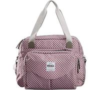 BÉABA - Bolso Carro bebé Genève II, Cambiador de Pañales Modulable, Gran Capacidad, Bolsillo Delantero Extraíble, Play Print Marsala