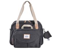 BÉABA, Bolso Carro bebé Genève II, Modulable, Multiples Bolsillos, Cambiador de Pañales, Gran Capacidad, Bolsillo Delantero Extraíble, Bolsillo isotermico, Sistema Enganche Mosquetones, Gris Oscuro