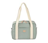 BÉABA, Bolso de pañales para bebés, Múltiples compartimentos, 10 bolsillos, Cremallera para maleta trolley, Correa para hombro, Bolso nevera, Cambiador, hidrófugo, Capacidad 16L, Bolso Paris, verde