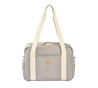 BÉABA, Bolso de pañales para bebés, Múltiples compartimentos, 10 bolsillos, Cremallera para maleta trolley, Correa para hombro, Bolso nevera, Cambiador, hidrófugo, Capacidad 16L, Bolso Paris, gris