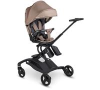 BÉABA X Micro Mobility Baby Cruiser Cochecito Bebé Desde Nacimiento, Asiento Giratorio 360°, Plegado Una Mano, Ruedas LED, Arnés 5 Puntos, Capota XXL UPF50+, Praliné