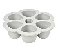 BÉABA, Contenedores Multiporciones en Silicona, Primera Calidad, Resistencia Térmica Extrema, Horno y Microondas, 6 compartimentos, Hermética, Fabricado en Italia, 6 x 150 ml, Gris