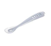 BÉABA Cuchara de Aprendizaje para Bebe, Silicona Suave, Primera Edad, Ergonómica, Azul