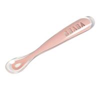 BÉABA - Cuchara de silicona para bebés y recién nacidos, destete, rosa, 1 pieza