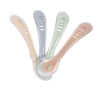 BEABA ® Juego de 4 cucharas de silicona para bebé 2ª edad, velvet gris/ verde salvia
