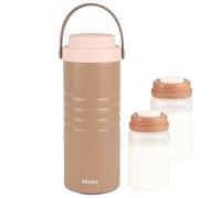 Beaba, Enfriador Nómada Leche Materna, Conservación hasta 24H Sin Electricidad, Refrigerador Acero Inoxidable Doble Pared Tubos Enfriadores 360°, Transporte y Almacenamiento Lactancia,480ml, Milk