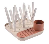 Béaba Escurre Biberones, Escurridor Gran Capacidad, Modular, Seca Hasta 6 Biberones y Vajilla Infantil, Tarro Accesorio, Secador Optimizado, Fácil de Guardar, Compacto, Práctico, Terracotta