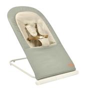 BÉABA, Hamaca Plegable, 3 Reclinables en 1 Botón, Ultra Compacta y Delgada, Arnés de 5 Puntos, Sistema de Plegado Patentado, 100% Algodón, Hasta 15kg, Funda de Transporte Incluida, Eazy Relax - Liquen