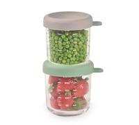 BEABA® Juego de 2 recipientes de vidrio para porciones, verde salvia / gacela - talla260ml-350ml