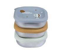 BÉABA, Lote de 3 Tarros Comida Bebé Inox, Porciones Evolutivas Purés y Meriendas, Herméticos, Irrompibles, Microondas, Congelador, Sin BPA, Sin Olor, Cajas de Conservación Duraderas, 250 mL, Adventure