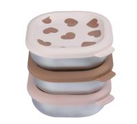BÉABA, Lote de 3 Tarros Comida Bebé Inox, Porciones Evolutivas Purés y Meriendas, Herméticos, Irrompibles, Microondas y Congelador, Sin BPA, Sin Olor, Cajas de Conservación Duraderas, 250 mL, Love
