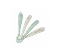Beaba Lote de 4 cucharas de silicona, primera edad 913553. Color Gris
