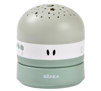 BÉABA, Luz Nocturna Infantil con Cielo Estrellado 3 Colores, 9 Sonidos Relajantes, Detector de llanto, Batería 100h, Recarga USB, Transportable, Proyector Pixie, Verde Salvia