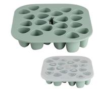BÉABA, Mini Multiportiones de Silicona, Calidad Premium, Resistencia Térmica Extrema, Horno, Microondas, Congelador, 20 Compartimentos Independientes, Tapa Hermética, 20 x 35 ml, Verde salvia