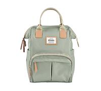 BÉABA, Mochila Cambiador Bebé, Gran Capacidad de Almacenaje, Múltiples Bolsillos, Cambiador Incluido, Gran Apertura, Bolsillos Aislantes, Bolsa de Viaje Multifuncional, Bolsa Wellington, Verde Salvia