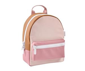 BEABA, Mochila Infantil, Ideal Guardería, 2 Bolsillos, Etiqueta Nombre, Efecto Chicle, Cremallera Grande, Asas Ajustables, Espalda Acolchada, Impermeable, Moderna, Fácil de limpiar, Faro Dusty Rose