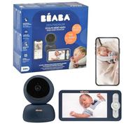 BÉABA - Monitor de bebé 2 en 1, Pantalla/aplicación móvil dedicada, cámara HD, rotación de 360°, visión Nocturna, walkie-Talkie, Canciones de Cuna, Control de Temperatura y Humedad, Zen Premium Blue