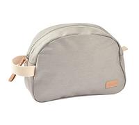 Béaba Neceser para Bebé, Bolsa de Aseo para Bebé, Bolsa Geneve, Tejido Impermeable, 2 Bolsillos Interiores, 100% Algodón, Gris Perla
