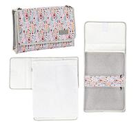 Béaba Organizador de pañales, bolso de pañales, cambiador, Alfombrilla de cambio lavable, 100% algodón, Gris/floral