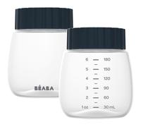 Béaba Pack De 2 Biberones Para Extracción Y Conservación De Leche Materna 180 Ml, Aptos Para Bomba Simple O Doble, Sin Bpa, Con Marcas En Ml Y Oz, Congelador Y Nevera