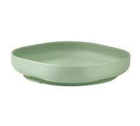 BÉABA, Plato con ventosa para niños, 100% silicona, material suave y resistente, Se adhiere a la mesa/bandeja de la trona, comida infantil, Compatible con microondas, Verde salvia
