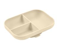 BÉABA, Plato de Silicona Compartimentado con Ventosa, Arcilla | Antideslizante, bordes altos, silicona alimentaria, microondas, lavavajillas, congelador, irrompible, fácil de limpiar