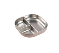 BÉABA, Plato Para Bebés Divididos con Compartimentos, apto para microondas, antideslizante, con funda de silicona, irrompible, bordes altos ergonómicos, apto para lavavajillas, Algodón De Azúcar