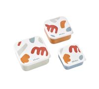 BÉABA, Set 3 Cajas de Merienda para Bebés y Niños, Ideal para Jardín de Infancia Escuela Guardería, Compacto, Fácil Apertura y Limpieza, Apto Lavavajillas y Microondas, 230mL/350mL/500mL, Juguetón