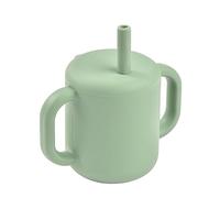 BEABA Vaso de silicona con pajita verde salvia - talla100ml