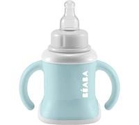 BÉABA Taza de Aprendizaje para Bebés, Función de Biberón/Agua/Taza, A Prueba de Fugas, Fácil Agarre, Ergonómico, Pajita, Evoluclip 3 en 1, Tapa, Azul