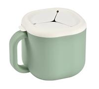 BÉABA Taza de Silicona para Comida de Bebé, Taza para Niños, Vajilla para Niños, Taza para la Merienda, Tapa Extraíble, Materiales Saludables, 460ml, Pick 'n' Snack, Verde Salvia