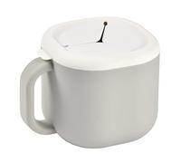 BÉABA Taza de Silicona para Comida de Bebé, Taza para Niños, Vajilla para Niños, Taza para Merienda, Tapa Extraíble, Materiales Saludables, 460ml, Pick 'n' Snack, Gris Terciopelo