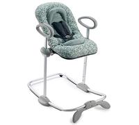 BÉABA Up & Down III, Hamaca para bebés y niños, Altura ajustable, Función balancín y 4 alturas diferentes, Unisex para niños, Ergonómica y segura, Verde (Hojas)