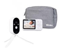 BÉABA, Vigilabebés Vídeo Sin WiFi - Cámara con Batería 36h, Pantalla 2,8”, Visión Nocturna, 0 Ondas, VOX, Luz Nocturna, Walkie-Talkie, Soporte Flexible, Vigilabebés Portátil, Zen Travel, Blanco