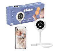 BÉABA Vigilabebés Zen Connect, Inalámbrico con Cámara Full HD 1090p, Vídeo, Walkie-Talkie y Gran Alcance, Conexión Móvil y Wifi, Varilla flexible, Blanco