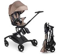 BÉABA X Micro Mobility Baby Cruiser Cochecito Bebé Desde Nacimiento, Asiento Giratorio 360°, Plegado Una Mano, Ruedas LED, Arnés 5 Puntos, Capota XXL UPF50+, Praliné